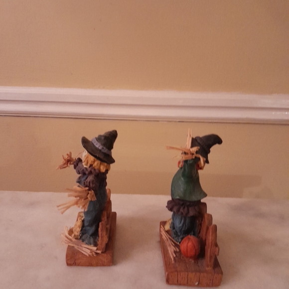 J. T. S. Pair Scarecrow Vintage Resin Figurines - Picture 6 of 9